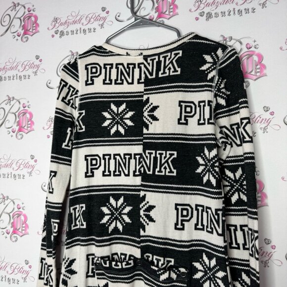 Victoria secret pink onesie long sleeve but flap waffle knit winter Pajamas - Picture 6 of 14
